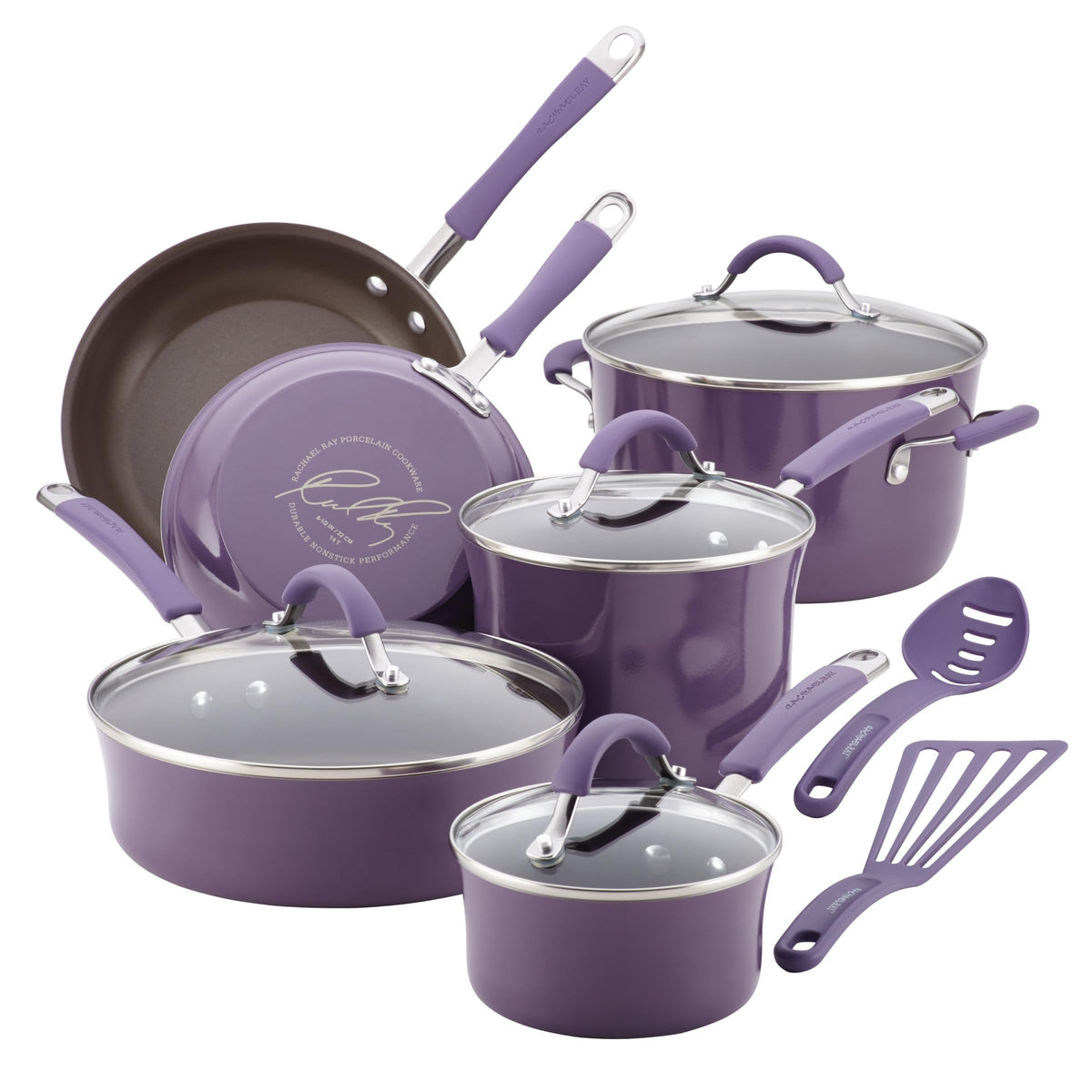 Rachael Ray Cucina lavender 1 qt saucepot with easy-release surface for quick meals