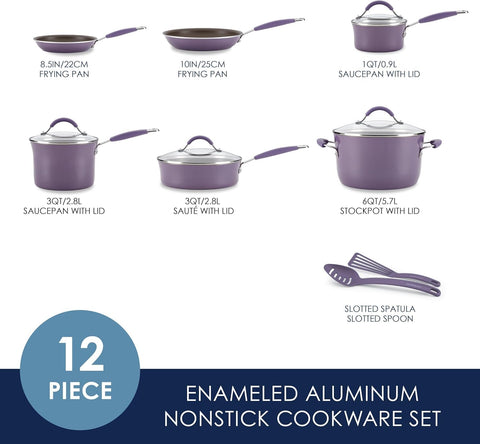 Rachael Ray Cucina lavender 3 qt saucepot with secure lid for simmering sauces