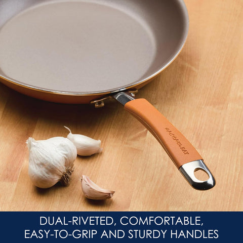 Rachael Ray Cucina 8.5-inch frying pan provides quick searing and easy cleanup.