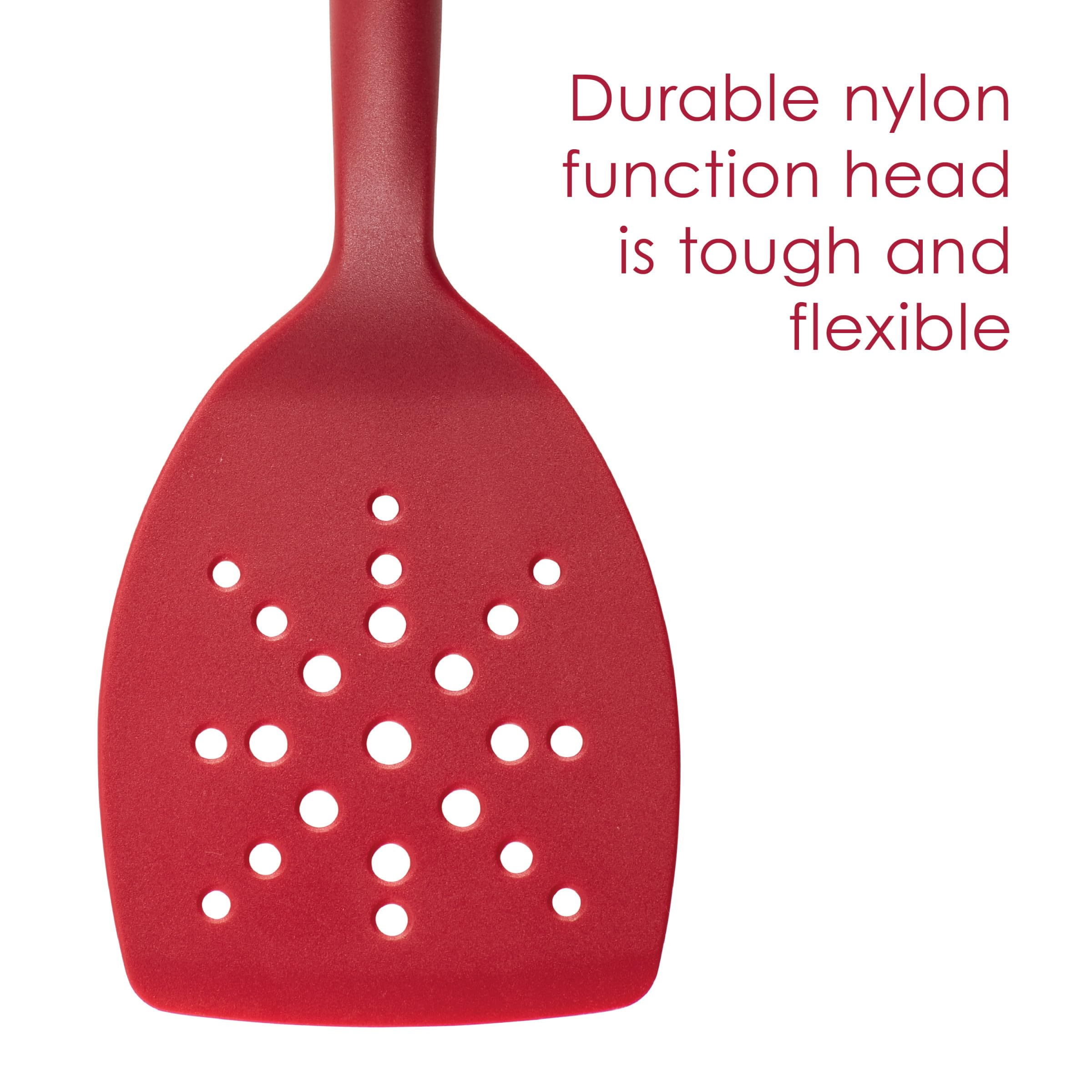 Rachael Ray Lazy Tools silicone turner for delicate flips.