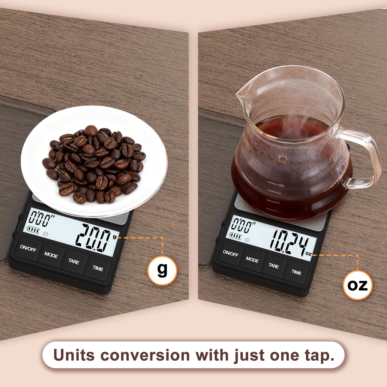 Raclomec coffee scale slim portable pocket design for travel.