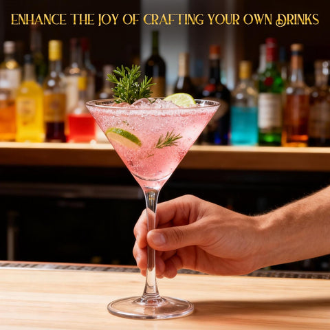 RACOBOT martini with citrus twist garnish enhances drink aesthetics.