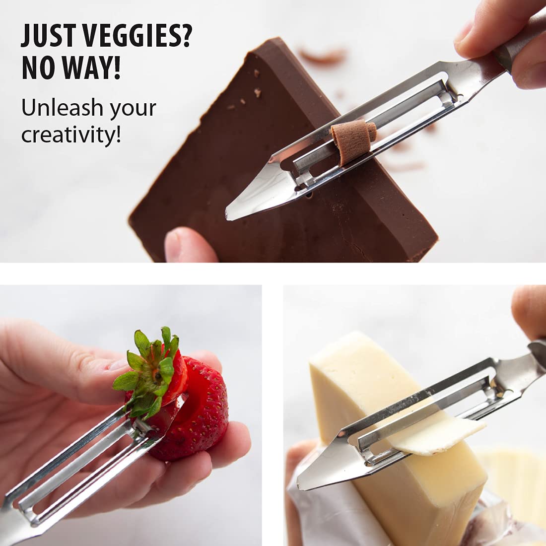 RADA R132 in use, peeling vegetables smoothly