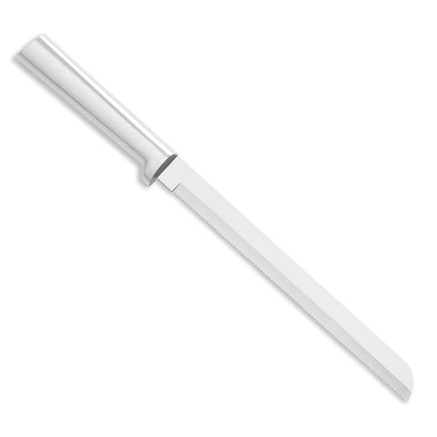 Rada 8-inch bread knife blade closeup highlighting serrated edge for crusty bread
