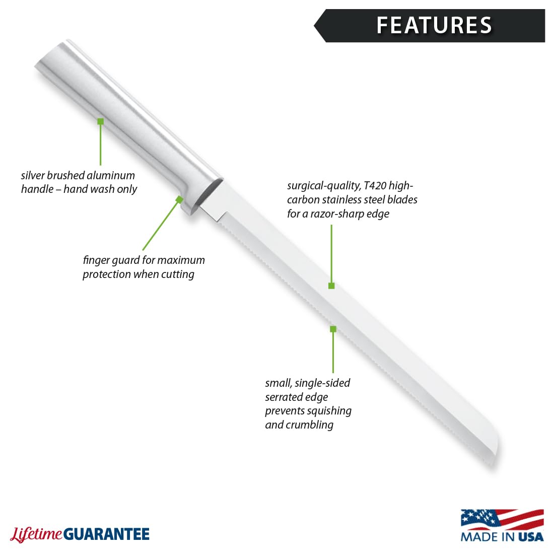 Rada bread knife serrated edge ideal for precise crust slicing