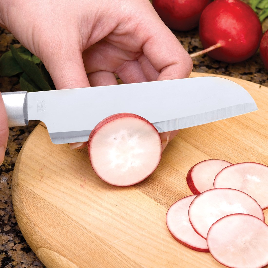 RADA cutting meat and vegetables for effortless prep.