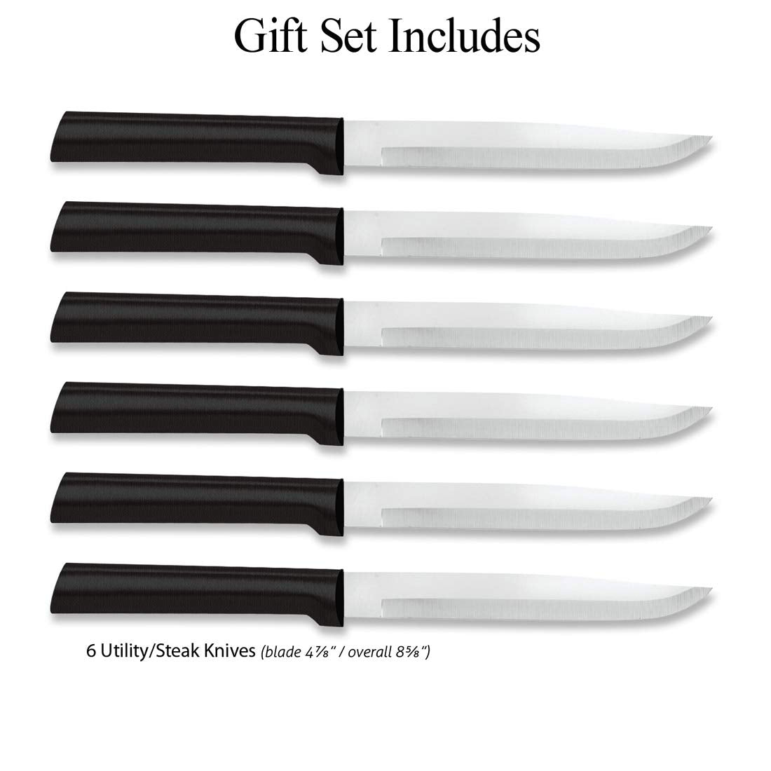 RADA G206 black-handle knives, dishwasher-safe for easy care