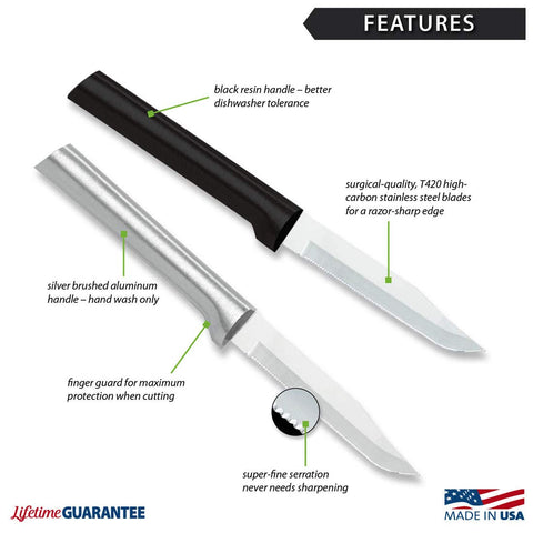 RADA Cutlery paring knife in action on fruit, showcasing quick, clean slices