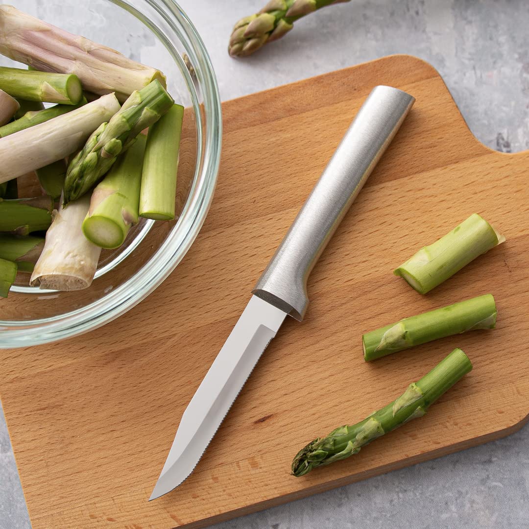 RADA Cutlery serrated paring knife made in USA showing construction and build quality