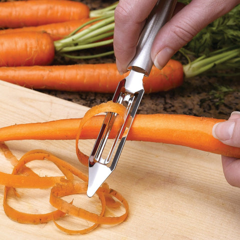 RADA silver aluminum handles provide a comfortable, modern grip.