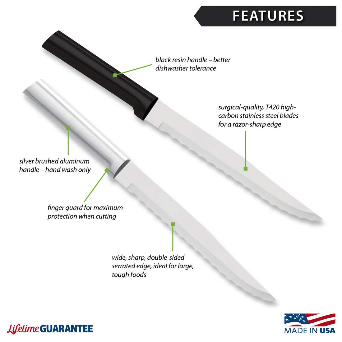 RADA blade forged from T420 high-carbon stainless steel for lasting sharpness.