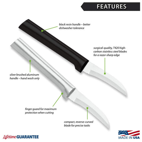 Rada Granny Paring Knife 2-pack front view for quick kitchen prep.