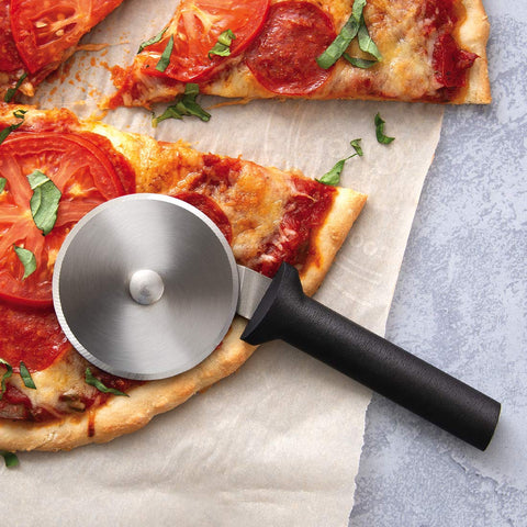 Rada pizza cutter wheel ready to slice through crusts cleanly
