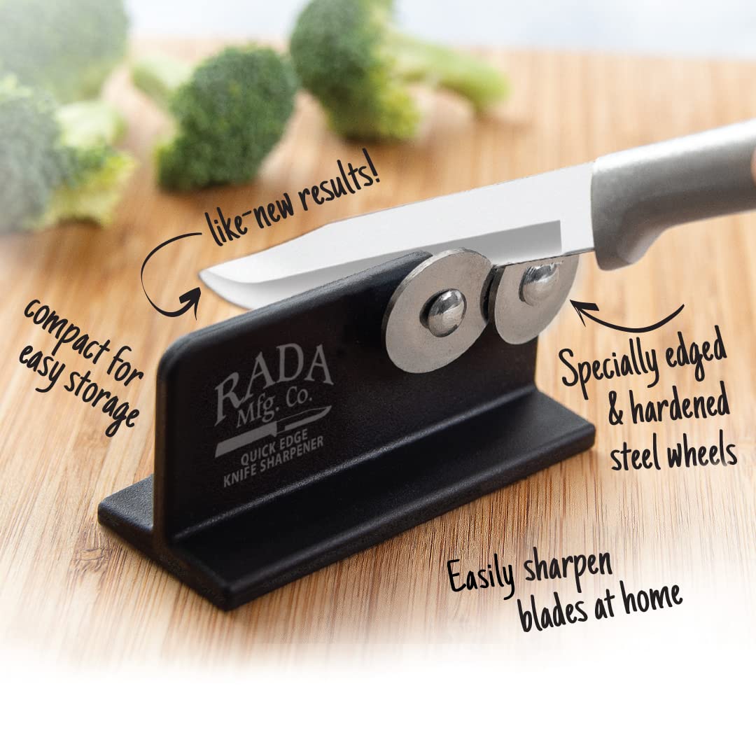 Rada Sharpener in use for hunting to fillet blades at home.