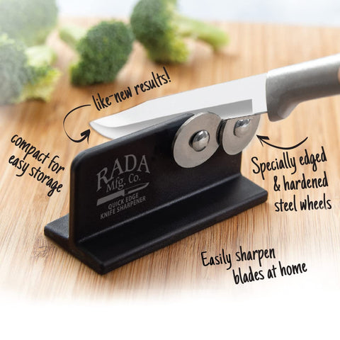 Rada Sharpener in use for hunting to fillet blades at home.