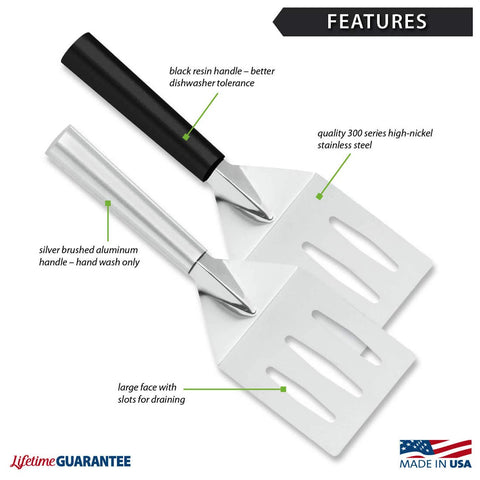 RADA Turnover spatula ridged large-face design for sturdy flips.