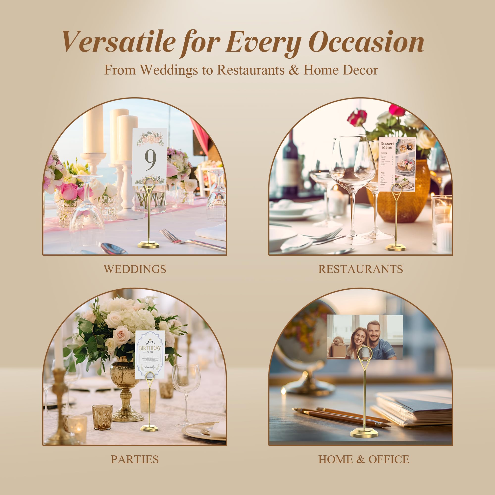 Radezon multi-scene table holder suits weddings, restaurants, and homes.