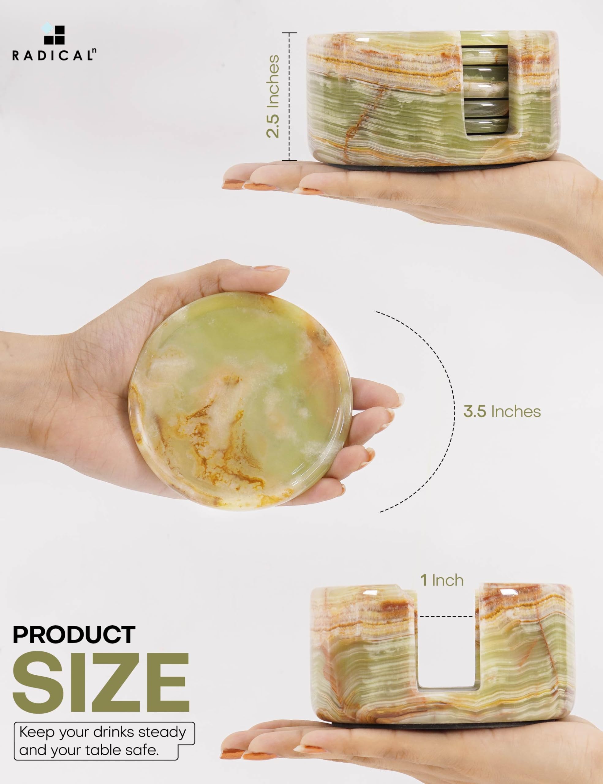 Radicaln gift-ready marble coaster set for housewarmings and birthdays.