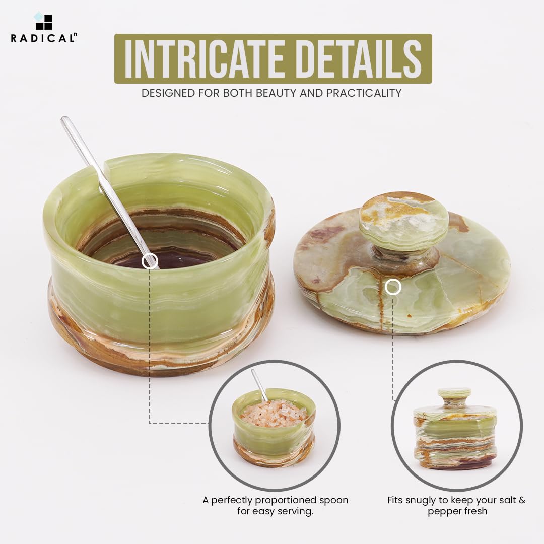 Radicaln green marble spice jar demonstrates multipurpose design