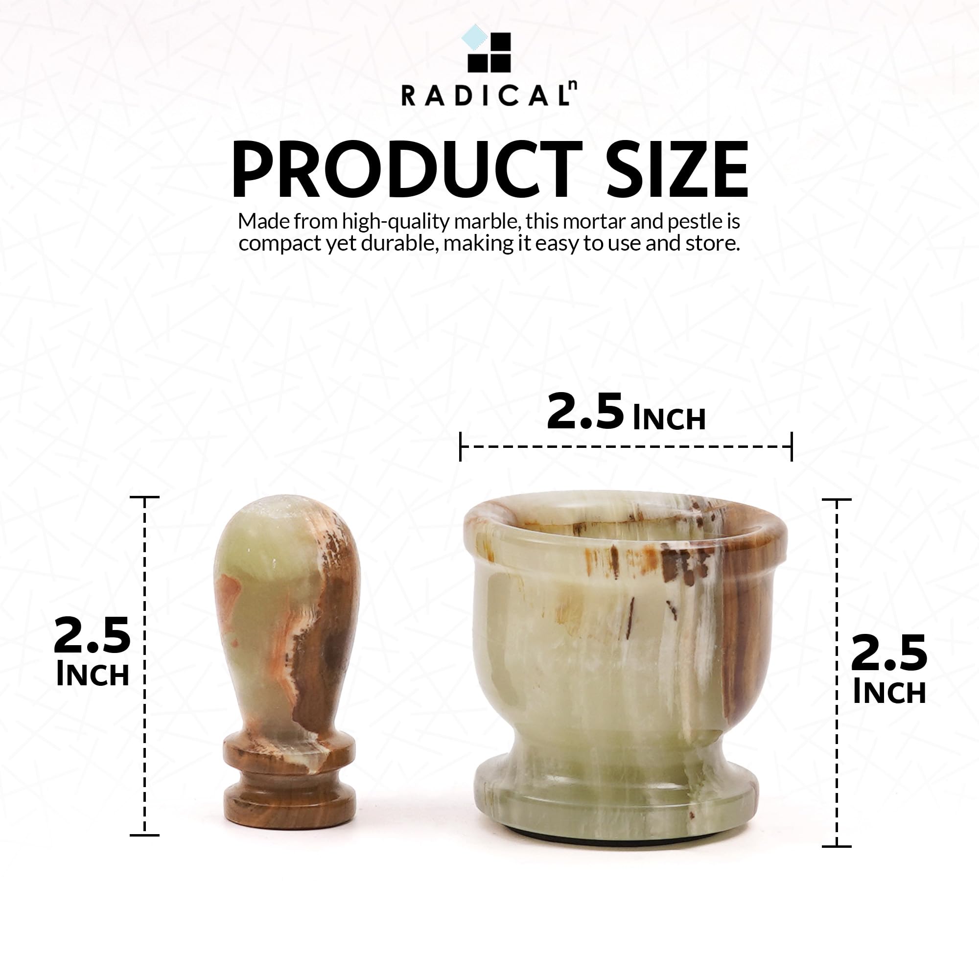Radicaln marble mortar pestle green everyday kitchen essential.