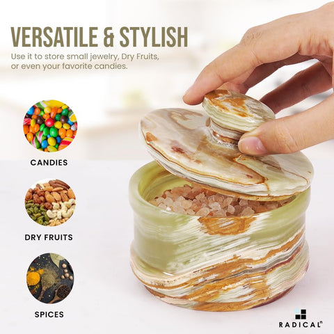 Radicaln salt cellar with spoon view, ideal for daily seasoning access