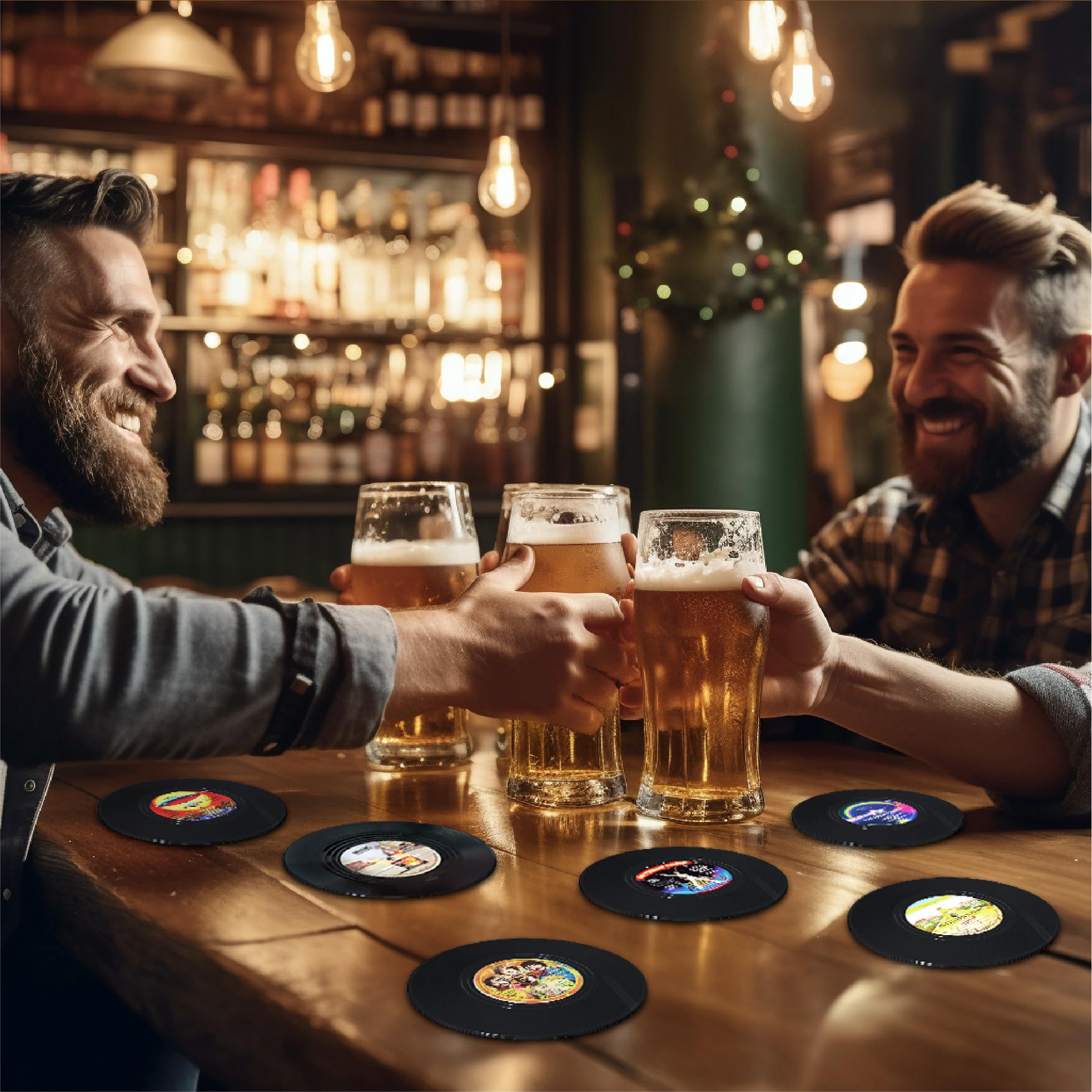 RADIXIUM classic record coaster detail adds vintage table decor.