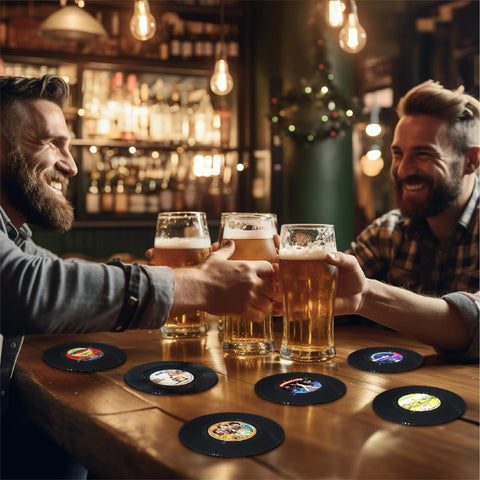 RADIXIUM classic record coaster detail adds vintage table decor.