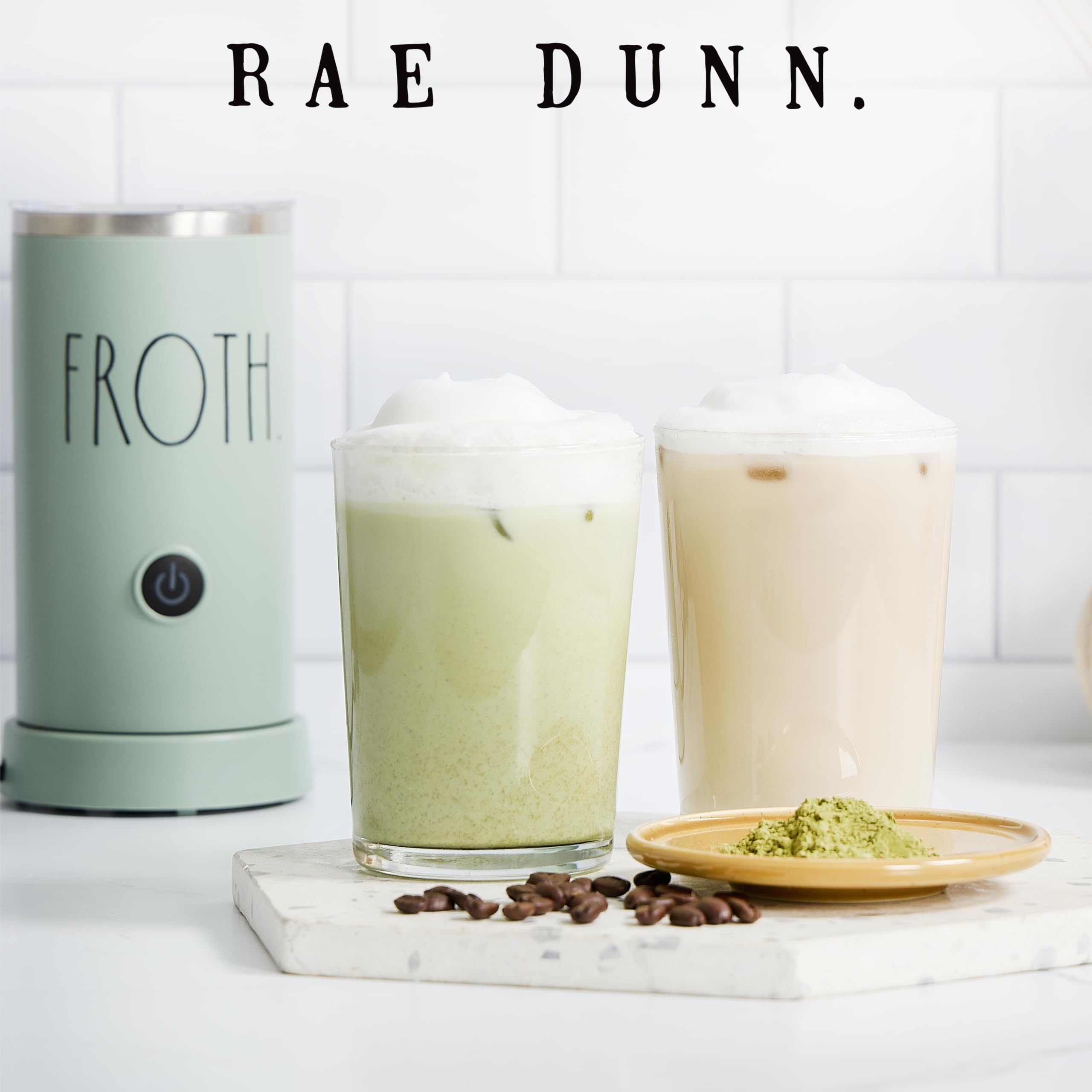 Rae Dunn compact countertop milk frother fits small kitchens