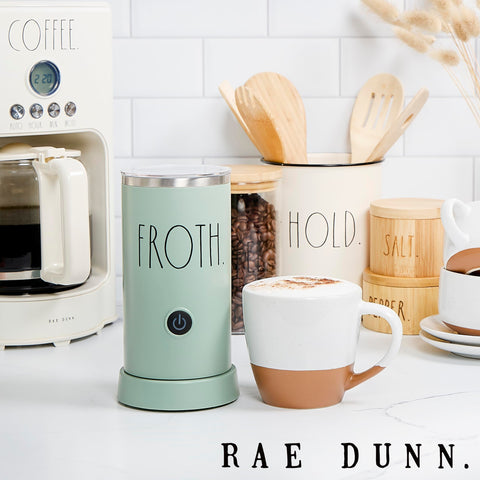 Rae Dunn hot and cold foam output for cappuccinos and iced drinks