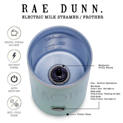 Rae Dunn magnetic froth whisk provides consistent texture