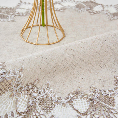 Raedan doily paired with table runner and placemats for cohesive decor