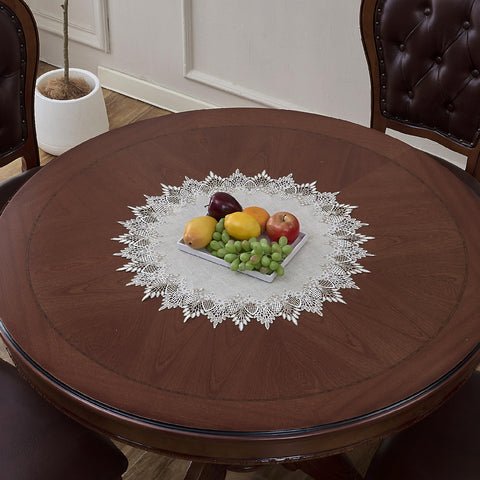 Raedan linen doily on dresser top for a polished look