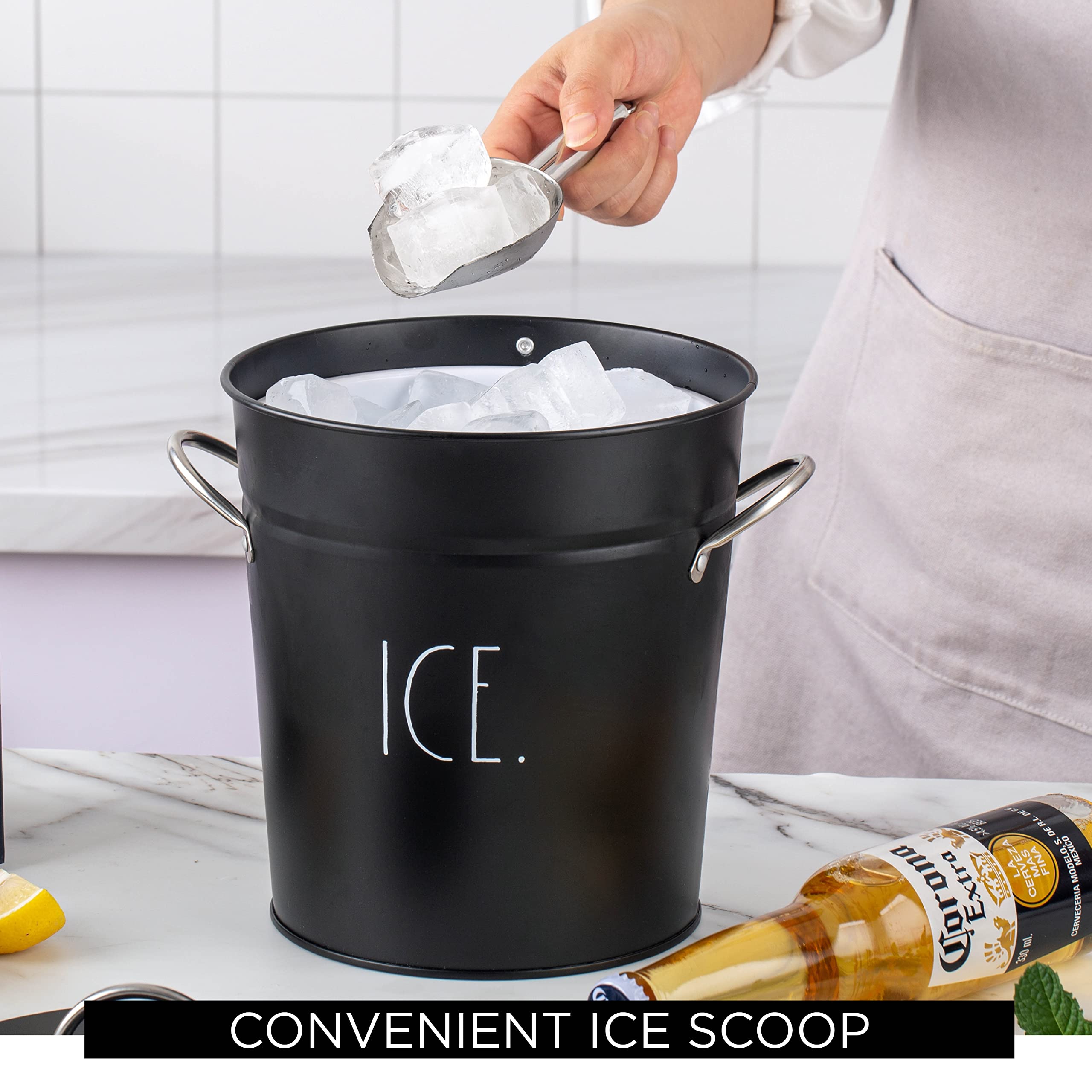 Rae Dunn black design adds chic flair to bars and entertaining spaces.