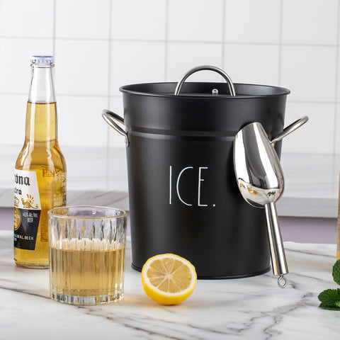 Rae Dunn 4 qt capacity fits ample ice for pools, picnics, and game nights.