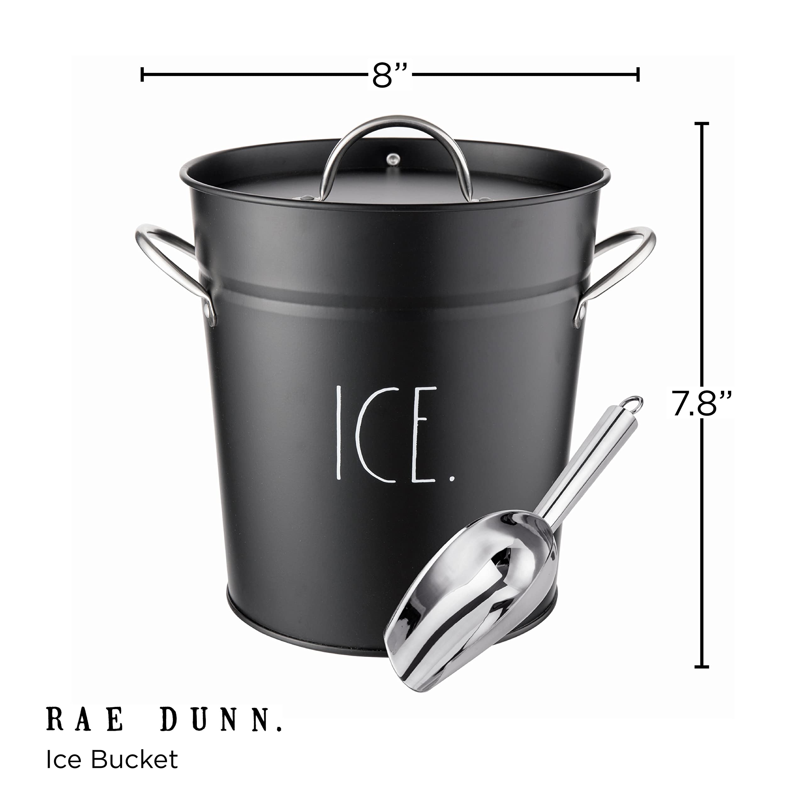 Rae Dunn ice scoop included for quick serving at bars or backyard events.