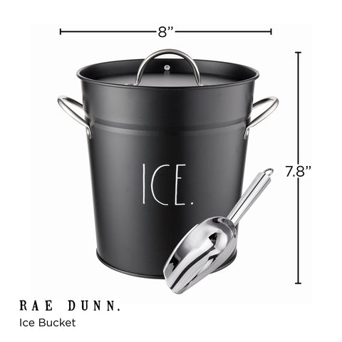 Rae Dunn ice scoop included for quick serving at bars or backyard events.