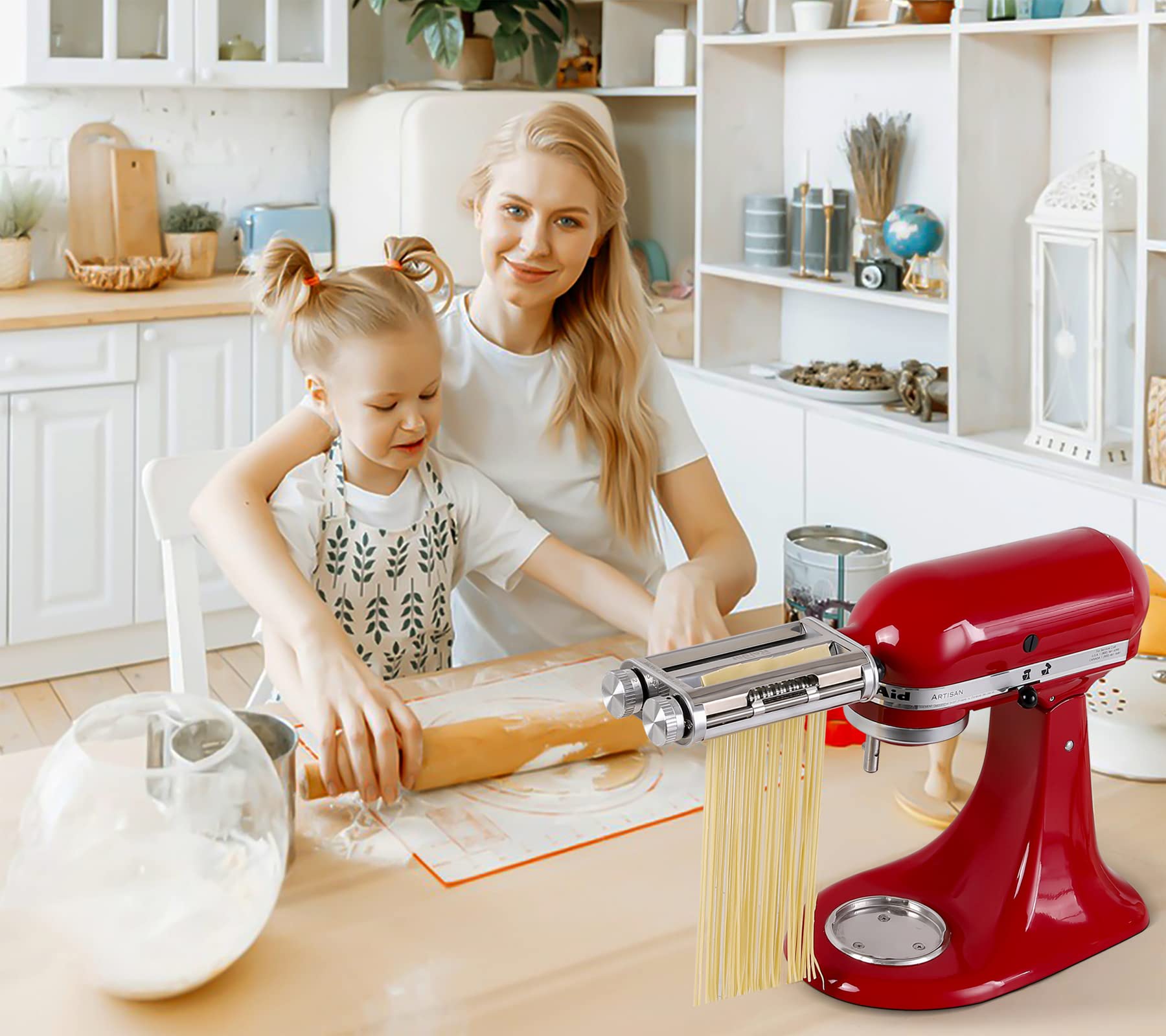 RAF BAR adjustable 8-thickness settings let you tailor pasta sheets precisely.