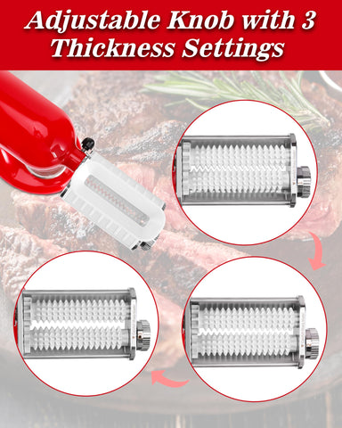 RAFBAR meat tenderizer attachment works with Cuisinart SM50 for consistent texture.