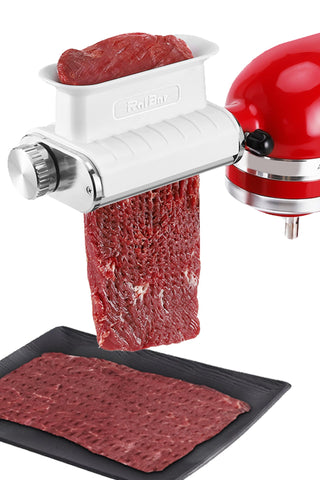 RAFBAR meat tenderizer attachment fits KitchenAid for faster, even marinades.