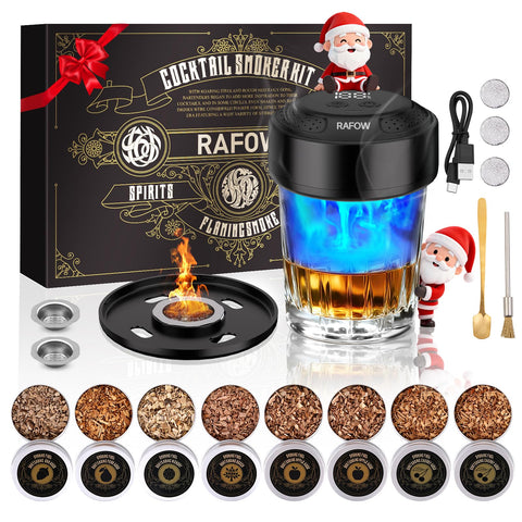 Rafow whiskey smoker kit electric ambient light on bar enhances aroma and ambiance