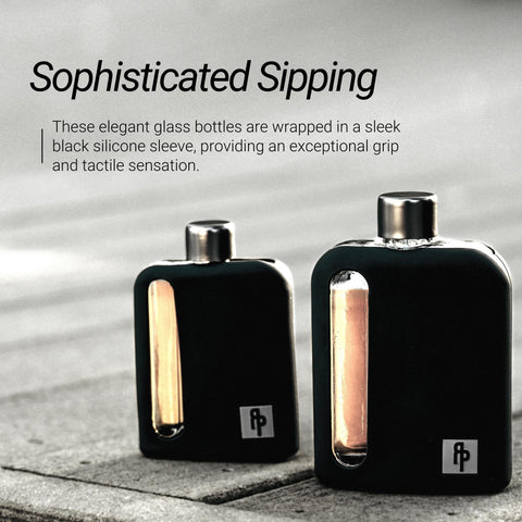 Ragproper glass flask shows a clear pour window for precise filling.