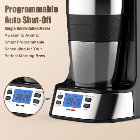 RainBean programmable display enables 24-hour brewing readiness.