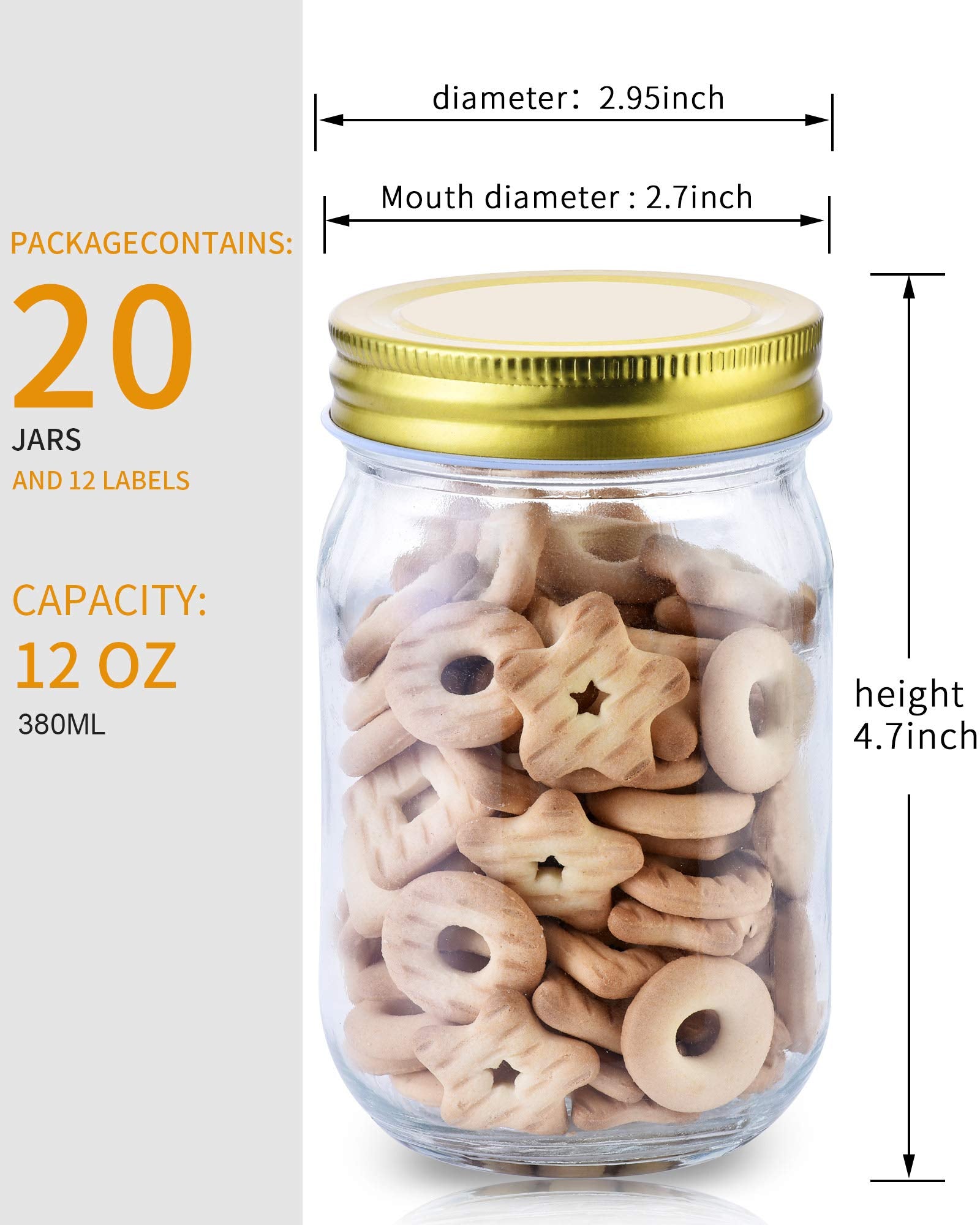 Rainforce clear glass shows contents for quick identification during meal prep.