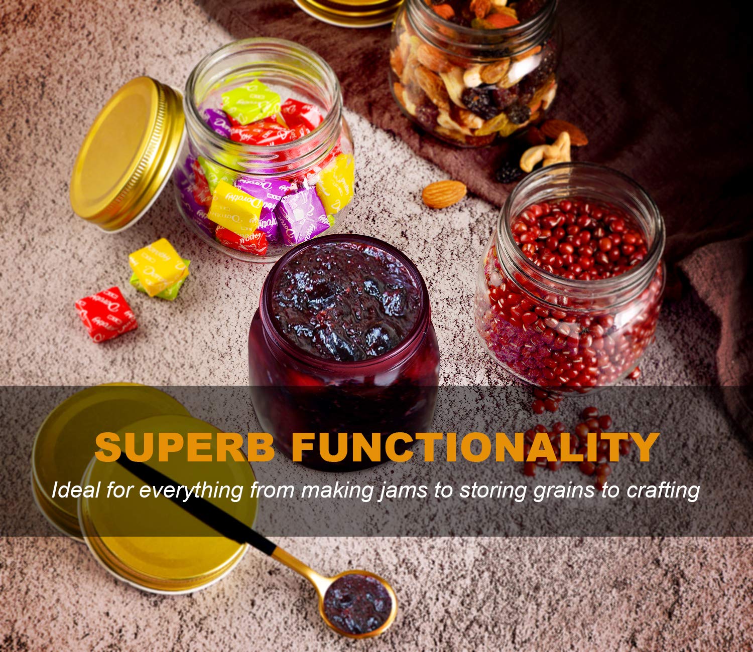 Rainforce airtight screw-on lid keeps beverages fresh and dry ingredients secure