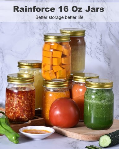 Rainforce clear glass mason jar shows airtight seal for fresh beverages
