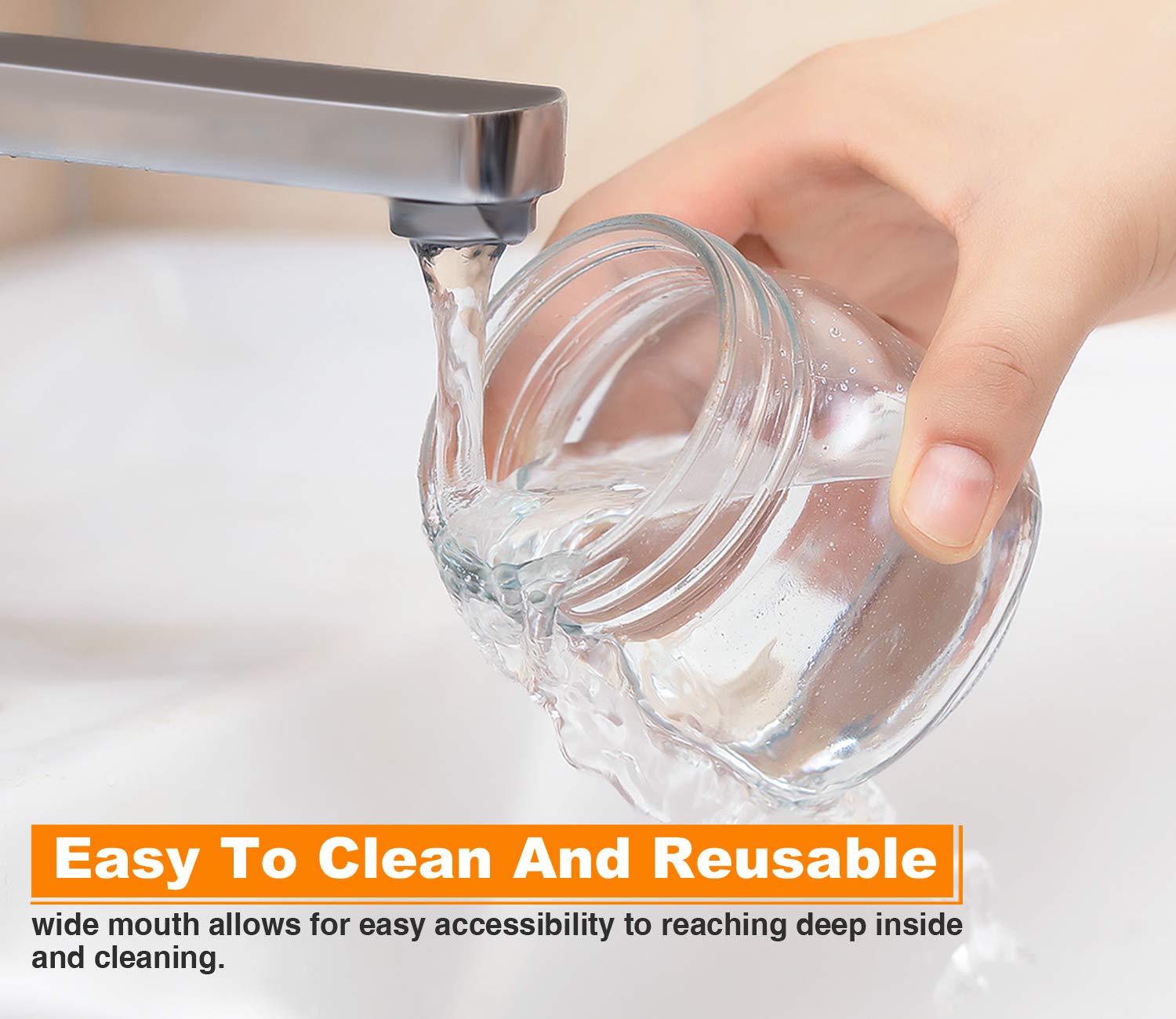 Rainforce glass jar set with airtight lids for pantry organization.