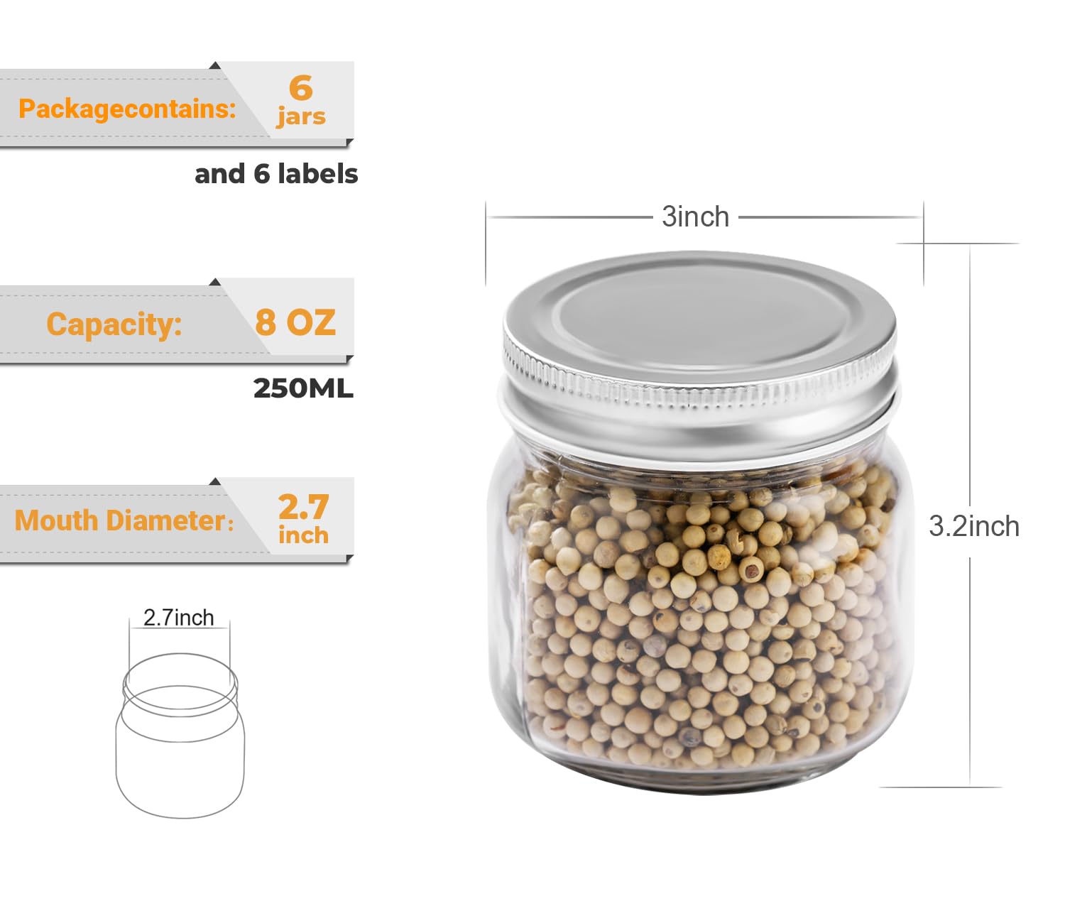 Rainforce plastisol-lined lid provides airtight seal to preserve freshness