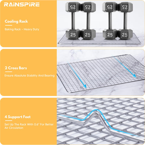 Rainspire oven-safe and dishwasher-safe rack for versatile kitchen tasks