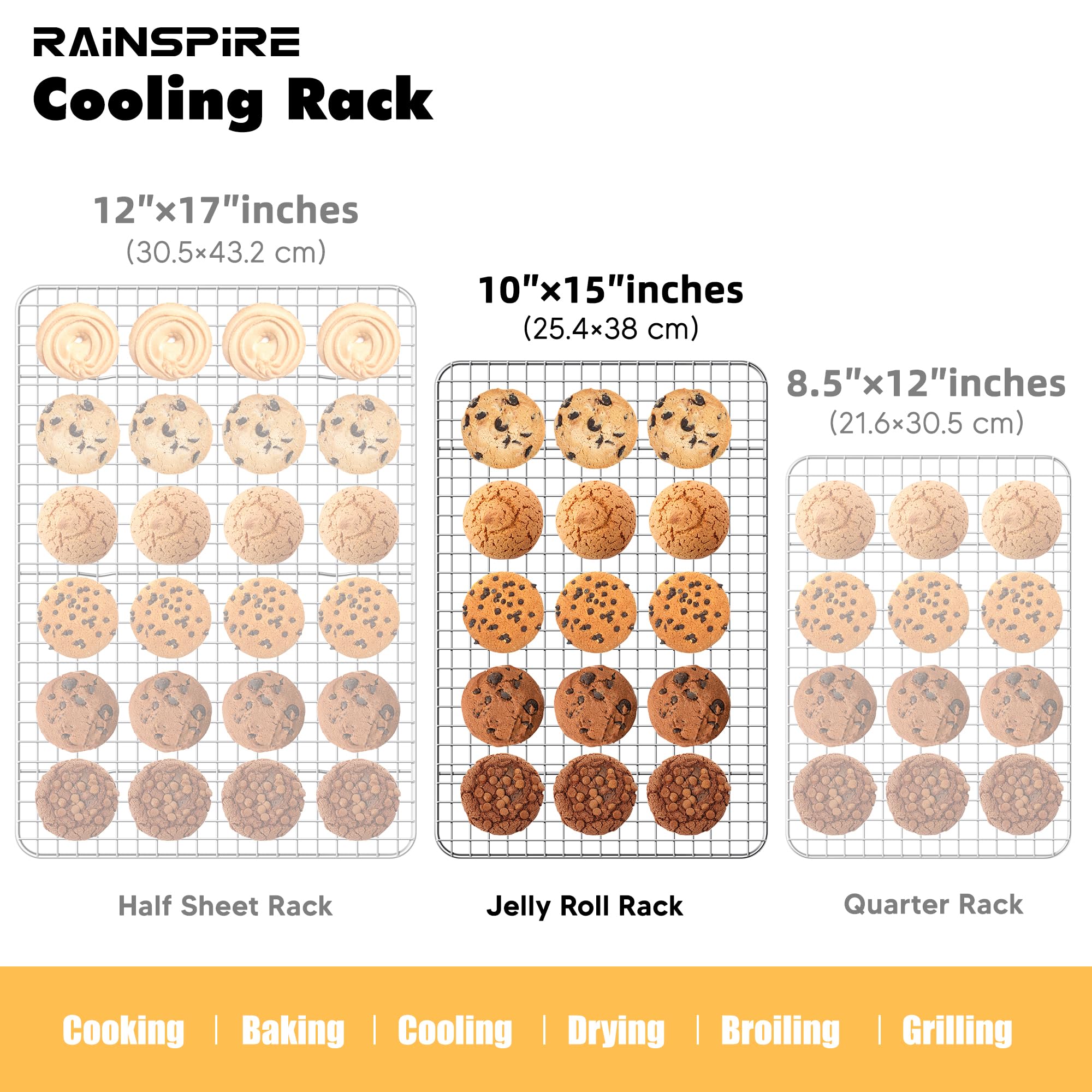 Rainspire stainless steel rack close-up highlights durable, rust-resistant construction