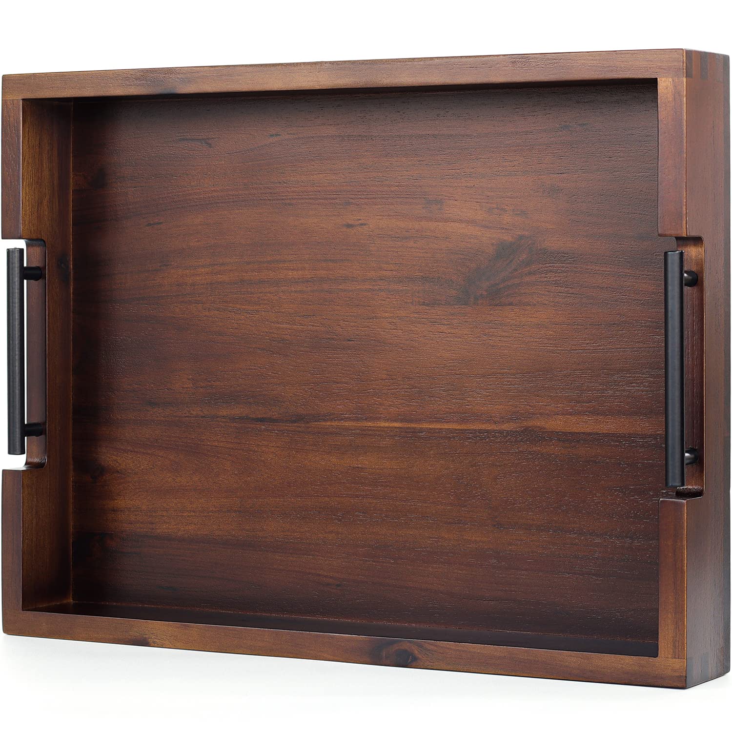 RAKYTO ottoman tray in acacia wood on table for serving meals